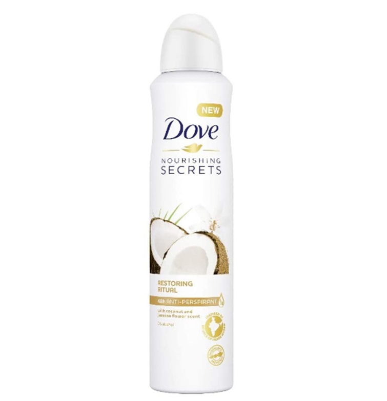 8717163714942 اسپری دئودورانت داو Dove زنانه مدل Restoring Retual رایحه نارگیل و جاسمین - Image 1