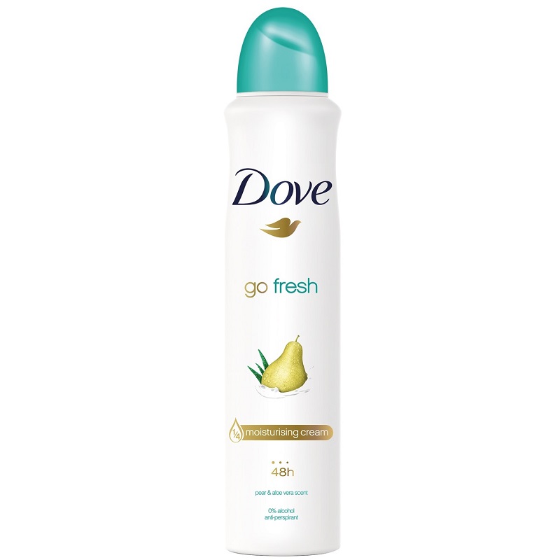 dove-go-fresh-250ml-spray اسپری دئودورانت داو Dove زنانه مدل Go Fresh رایحه گلابی و آلوئه ورا - Image 1